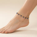 Nazar-Fußkette aus Edelstahl mit blauen Augen