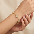 Kleeblatt-Armband Gold Pavé