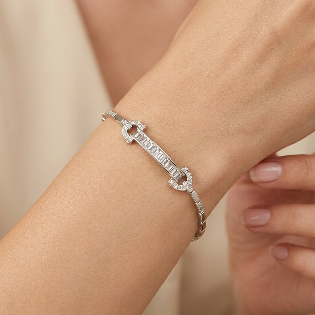 Baguette-Armband Silber