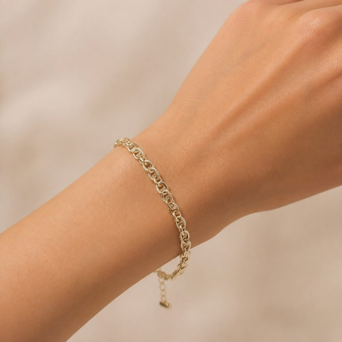 Kordelarmband Silber, breit