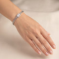 Fischgräten-Armband Silber mit Zirkonia